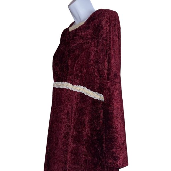 Vintage Handmade Hand Crafted Dress Womens M Thick Goth Costume Retro Lace - Picture 5 of 10